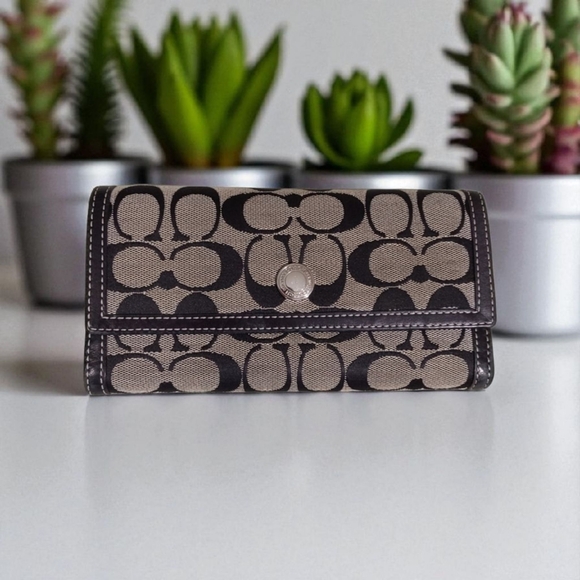 Coach Penelope Black and Gray Shoulder Bag W/matching Wallet CLEAN!!! - Picture 6 of 11